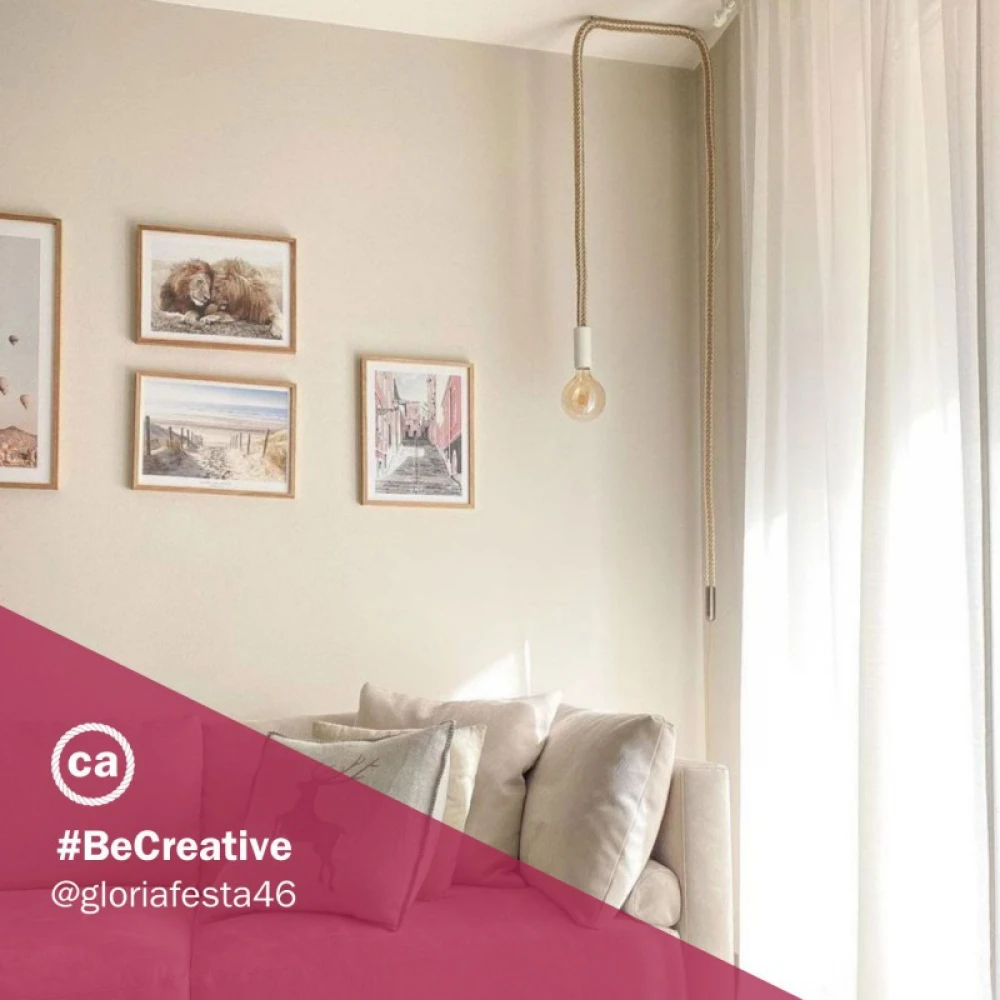 Καλωδίωση SnakeBis με ξύλινο ντουί, διακόπτη, μεταλλικό τερματικό και καλώδιο τριχιά 2XL γιούτα - λευκό βαμβάκι - Creative Cables