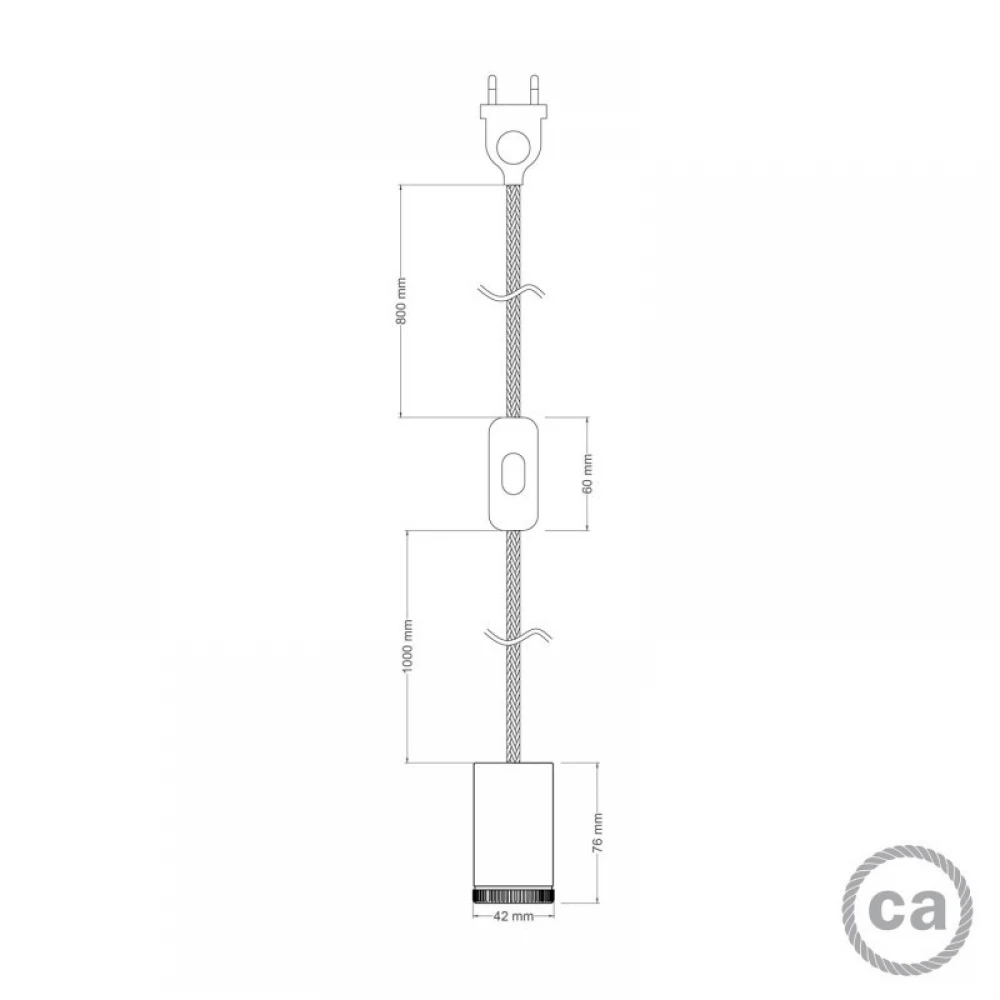 Κρεμαστό Φωτιστικό Σποτ Mini GU1d0 με καλωδίωση SnakeBis Μαύρο - Creative Cables