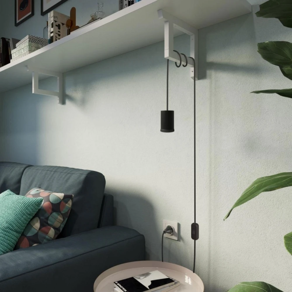 Κρεμαστό Φωτιστικό Σποτ Mini GU1d0 με καλωδίωση SnakeBis Μαύρο - Creative Cables