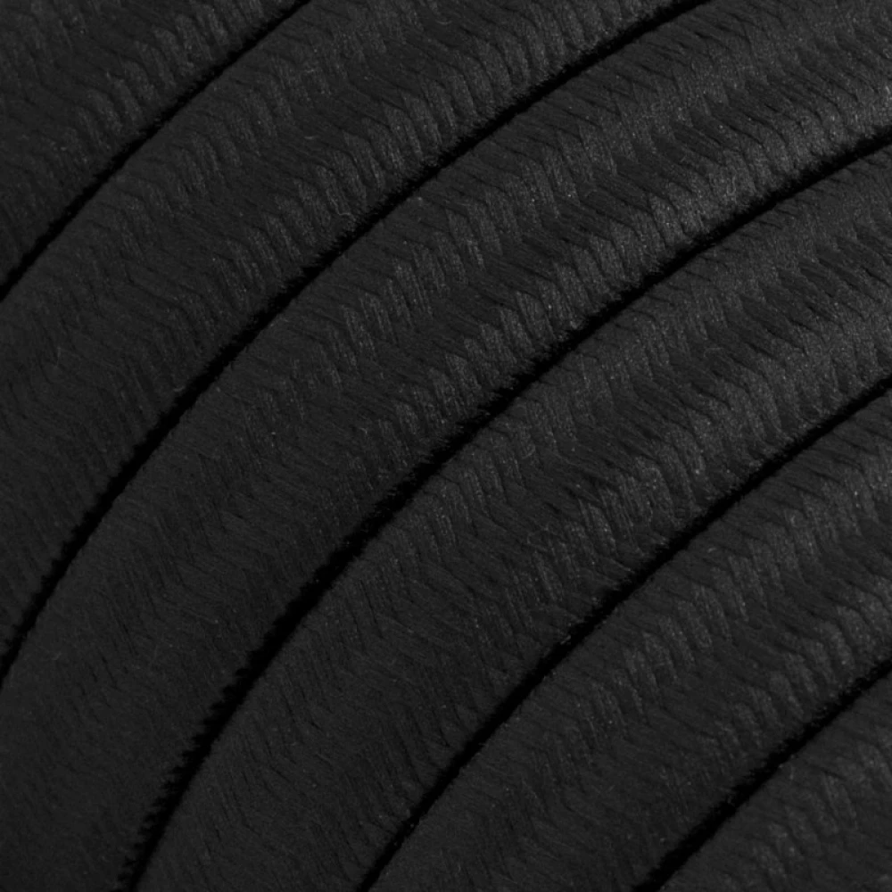 Πλακέ Υφασμάτινο Καλώδιο για Γιρλάντα Creative Cables - Μαύρο CM04