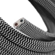 Πλακέ Υφασμάτινο Καλώδιο για Γιρλάντα Creative Cables - Ψαροκόκαλο Μαύρο - Λευκό CZ04