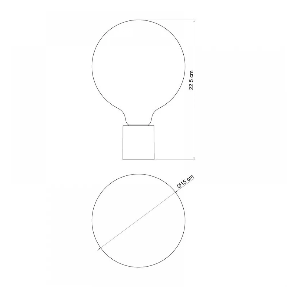 Φωτιστικό Τοίχου ή Οροφής με πορσελάνινο εφέ IP44 Στεγανό - Μαύρο - Creative Cables