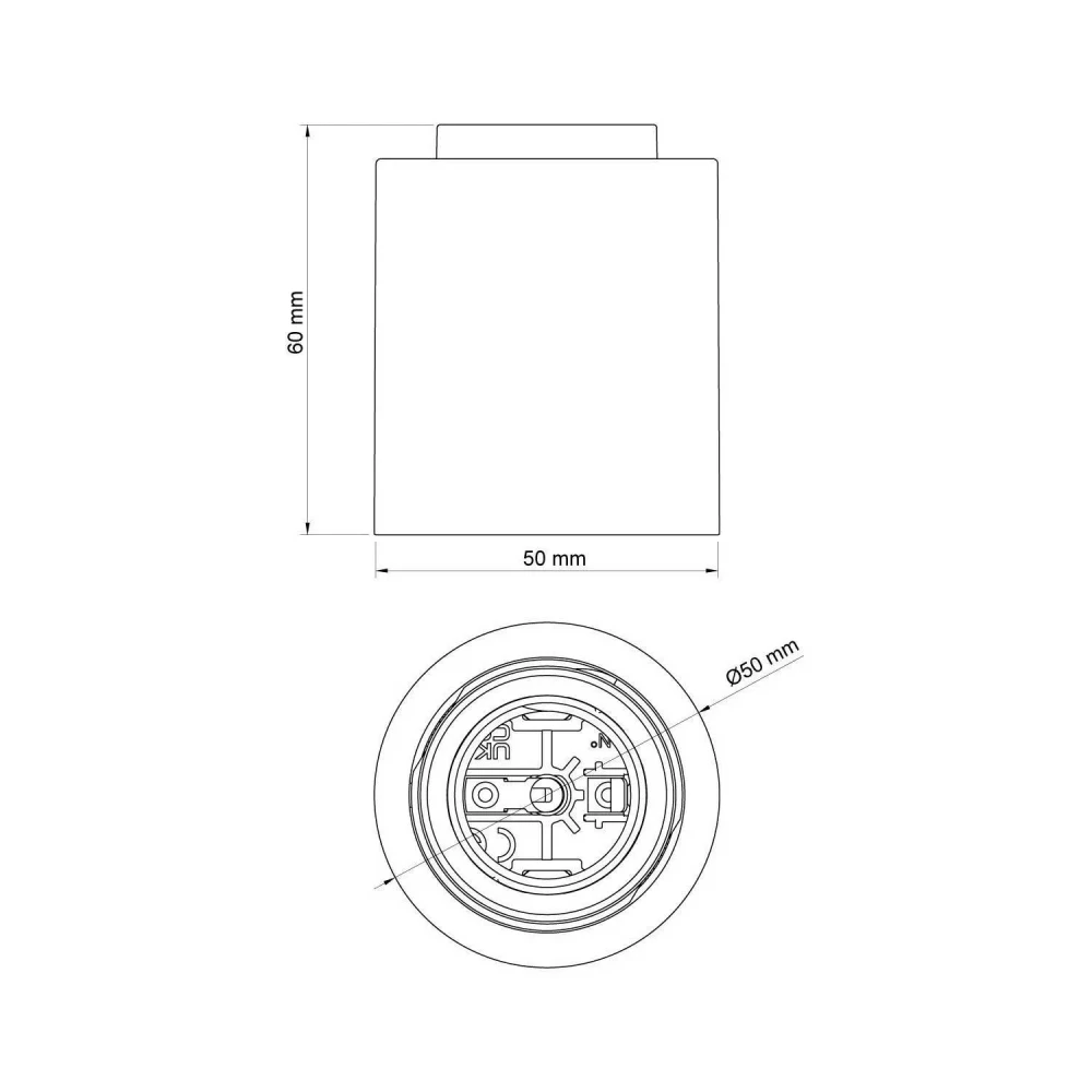 Ντουί Τοίχου ή οροφής για λάμπα E27 – IP44 Στεγανό - Λευκό - Creative Cables