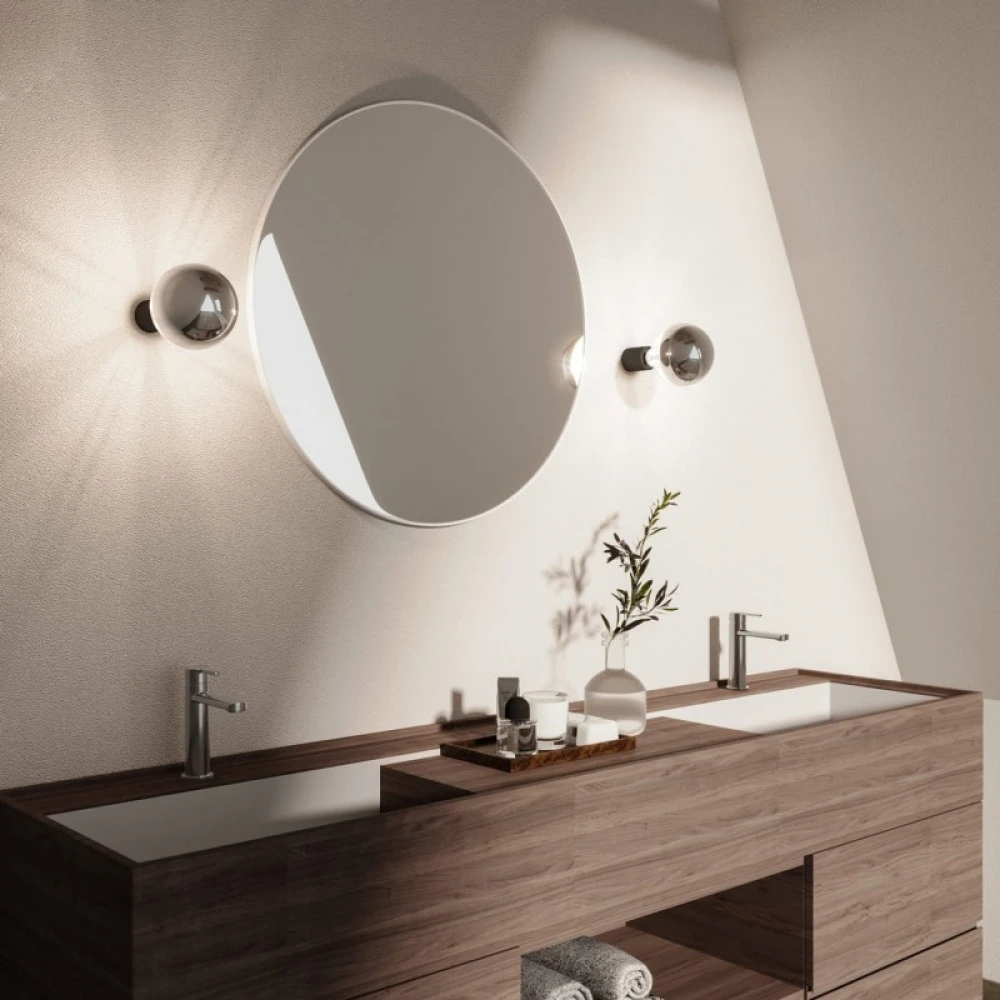 Φωτιστικό Τοίχου ή Οροφής με λάμπα καθρέπτου - IP44 Στεγανό - Μαύρο - Creative Cables