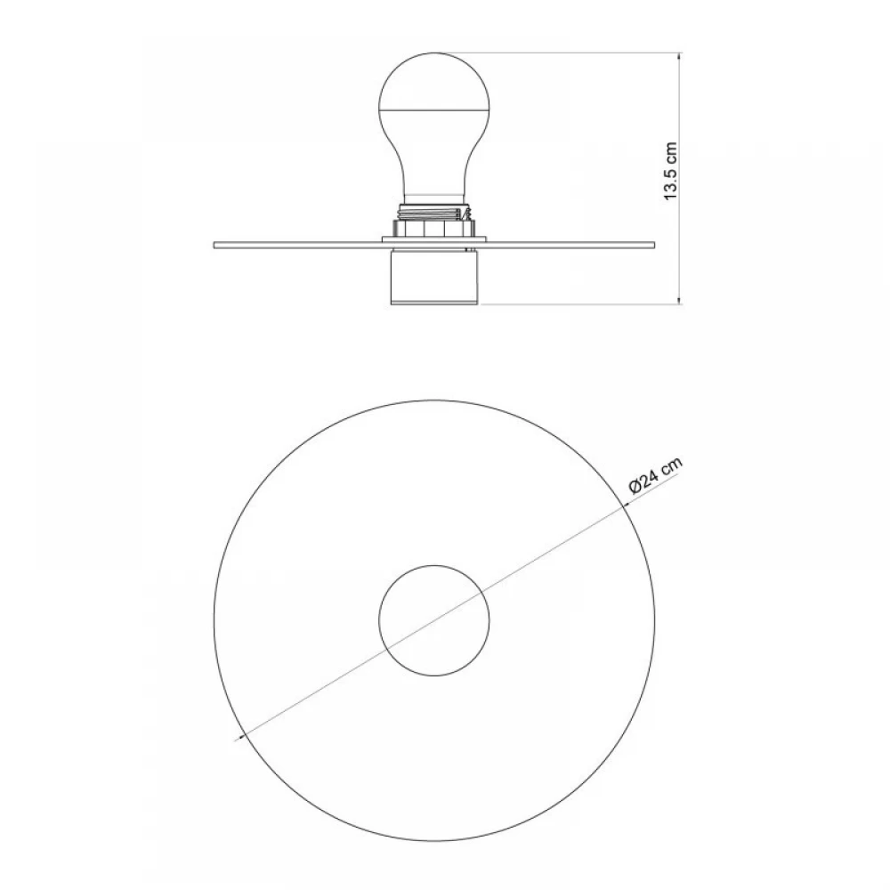 Φωτιστικό Τοίχου ή Οροφής με καπέλο Majolica- IP44 Στεγανό - Μαύρο - Creative Cables