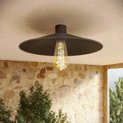 Φωτιστικό Οροφής με Μεταλλικό Πιάτο Swing- IP44 Στεγανό - Μαύρο- Creative Cables