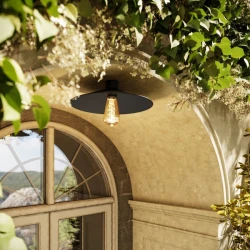 Φωτιστικό Οροφής με Μεταλλικό Πιάτο Swing- IP44 Στεγανό - Μαύρο- Creative Cables