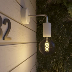 Φωτιστικό Τοίχου Fermaluce EIVA ELEGANT με Καμπύλη, Στεγανό IP65 Γυαλιστερό Γκρι - Creative Cables