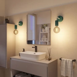 Φωτιστικό Τοίχου Fermaluce EIVA ELEGANT με Καμπύλη, Στεγανό IP65 Πετρόλ - Creative Cables