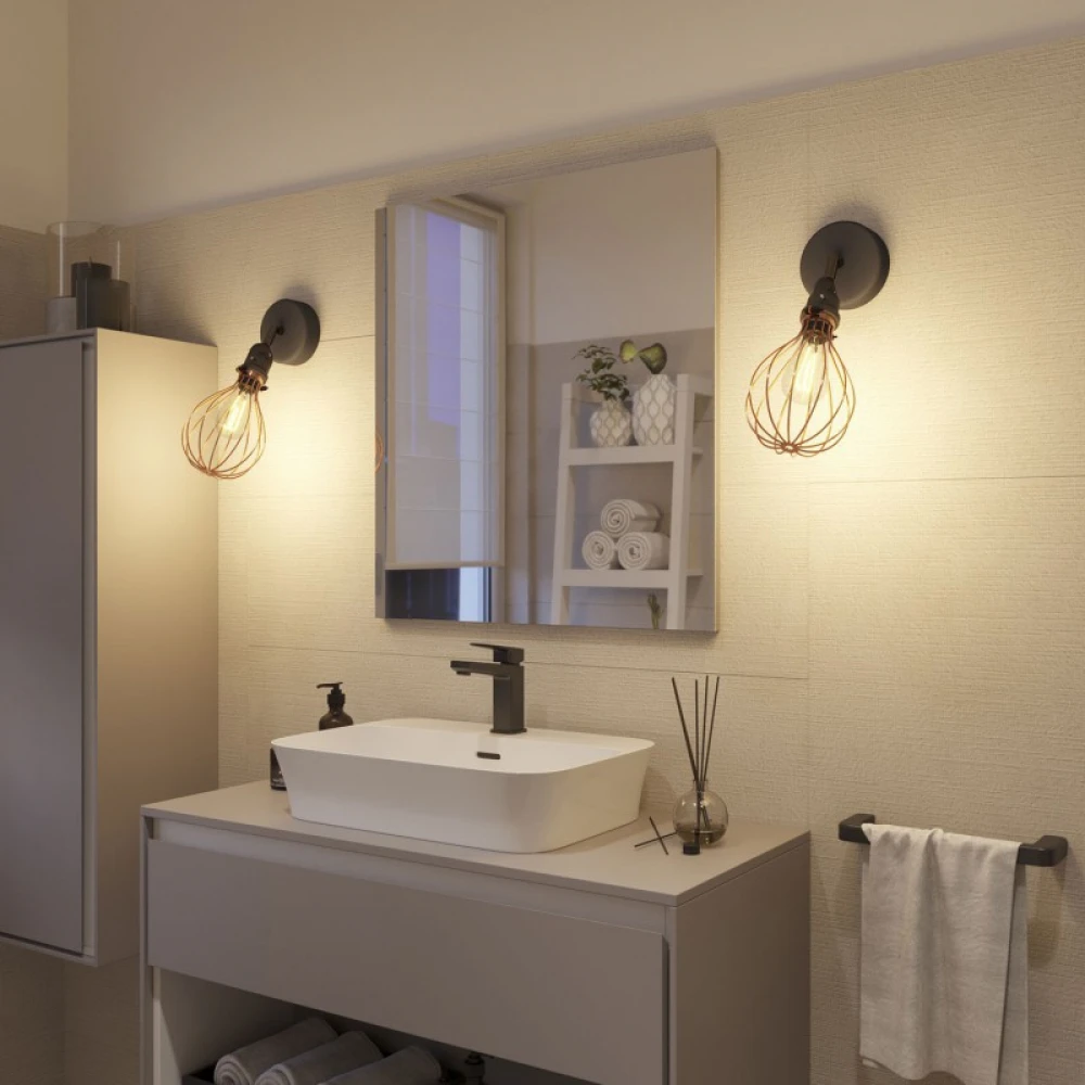 Φωτιστικό Τοίχου Fermaluce EIVA Κινητό Με Κλουβί Drop - Creative Cables