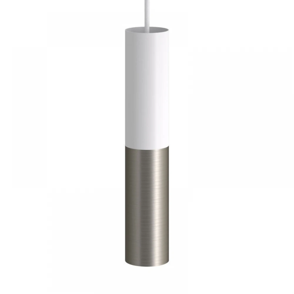 Σωληνωτό Φωτιστικό Σποτ Μεταλλικό Tub-E14 διπλό Λευκό ΜΑΤ - Νίκελ ΜΑΤ - Creative Cables