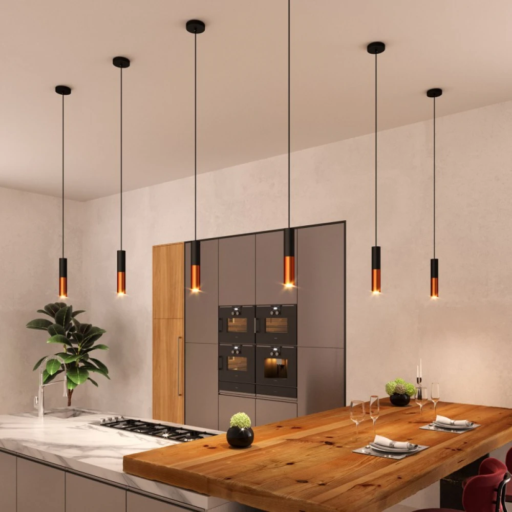 Σωληνωτό Φωτιστικό Σποτ Μεταλλικό Tub-E14 διπλό Μαύρο - Χάλκινο Αντικέ - Creative Cables