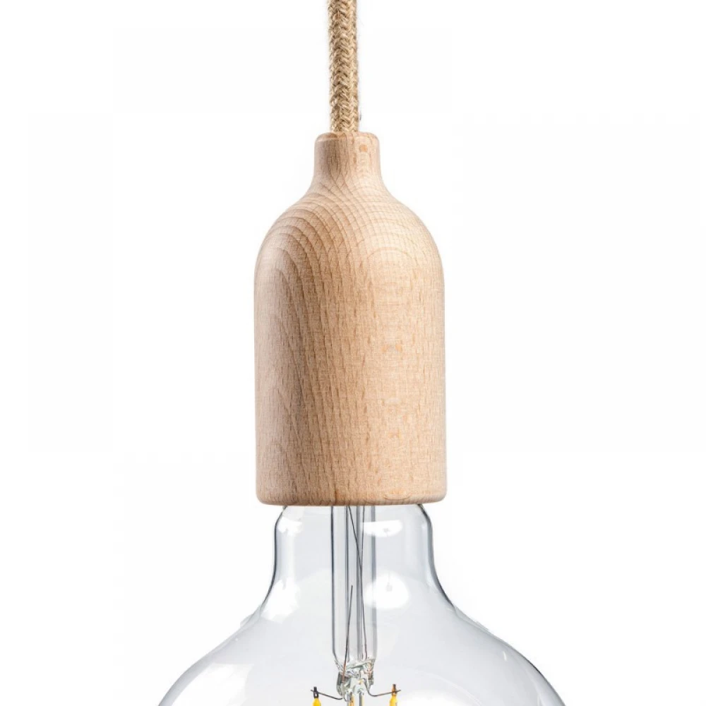 Ντουί Ξύλινο Ε27, με Εσωτερικό Στήριγμα Καλωδίου Neutral - Creative Cables