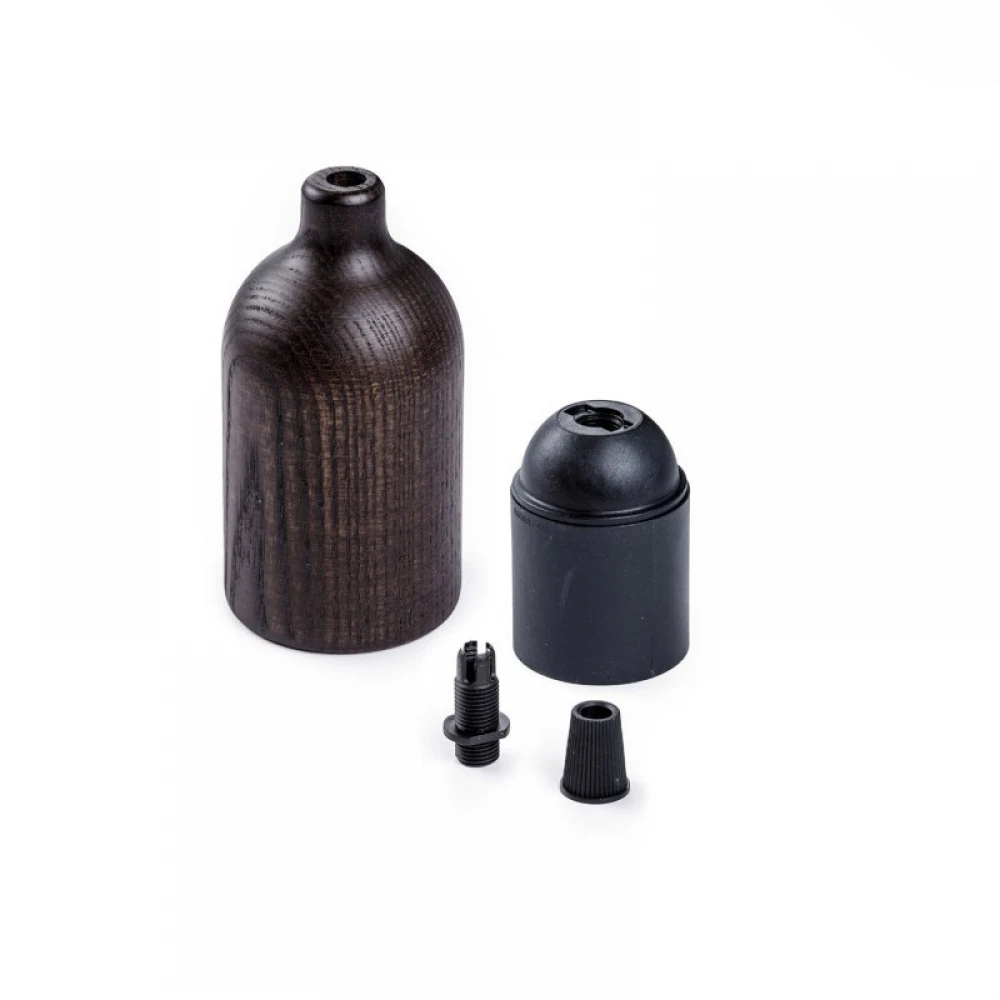 Ντουί Ξύλινο Ε27, με Εσωτερικό Στήριγμα Καλωδίου Wenge Εφέ - Creative Cables