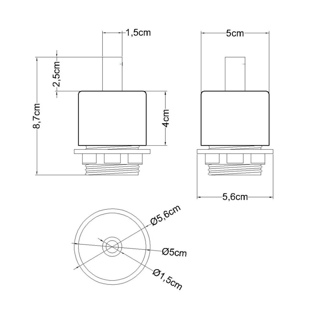 Ντουί Ξύλινο E27 κυλινδρικό με ροδέλες με στήριγμα καλωδίου - Creative Cables