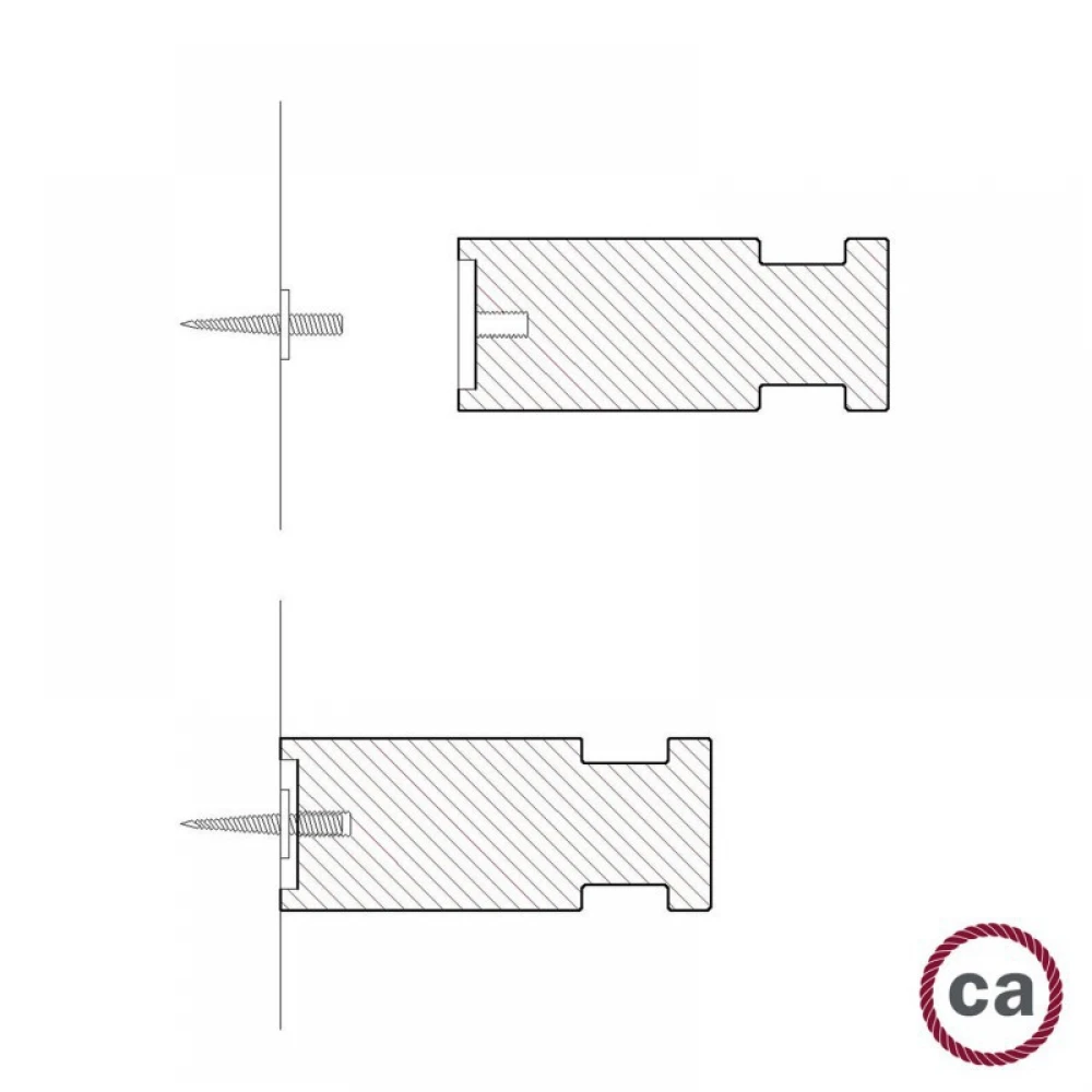Στήριγμα Τοίχου Rolé Ξύλινο Φυσικό, για Υφασμάτινο Καλώδιο - Creative Cables
