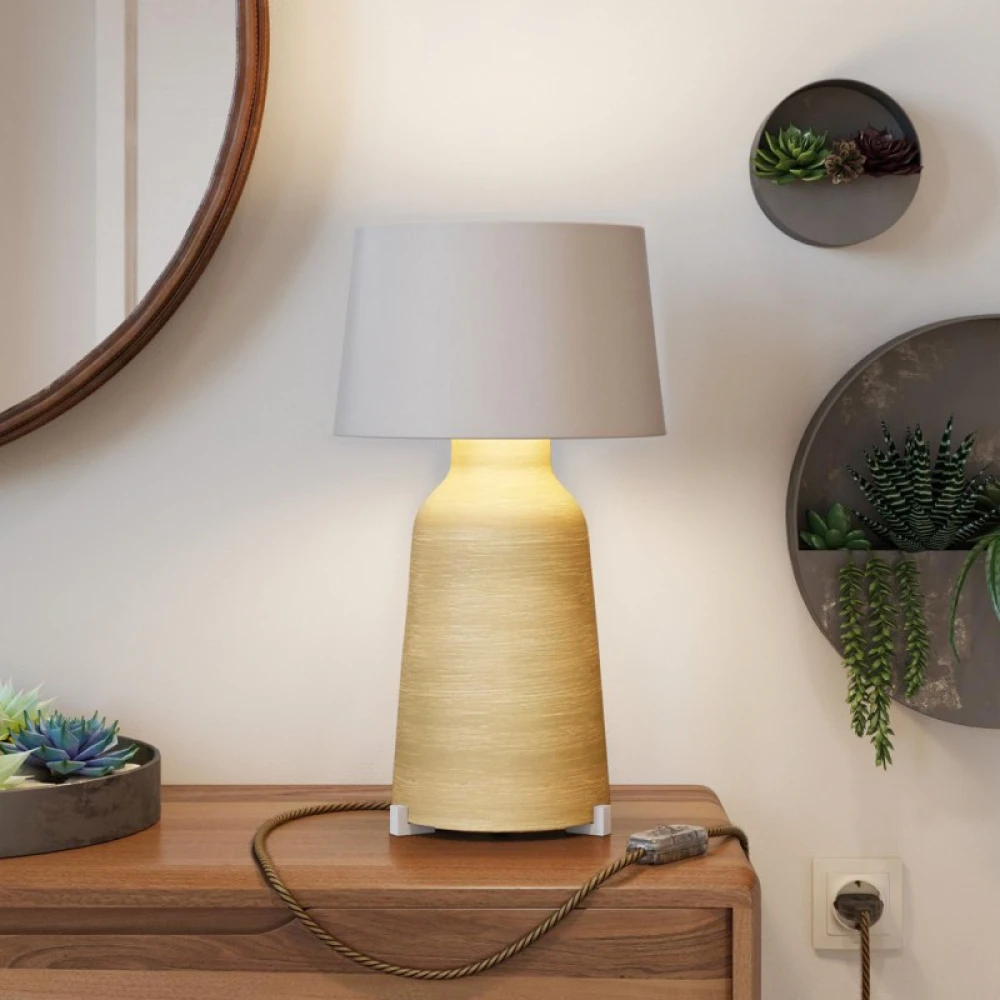 Ξύλινα Πόδια Στήριξης, Βάση για Επιτραπέζια Φωτιστικά - Χρώμα Λευκό - Creative Cables