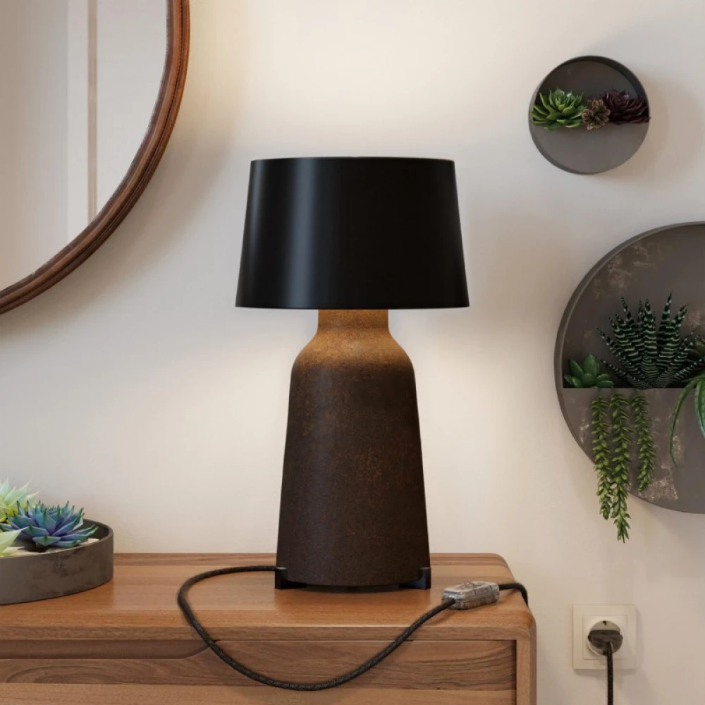 Ξύλινα Πόδια Στήριξης, Βάση για Επιτραπέζια Φωτιστικά - Χρώμα Μαύρο - Creative Cables