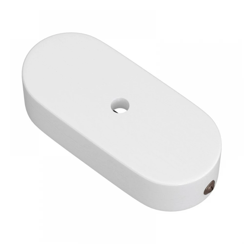 Ροζέτα Φωτιστικού Ξύλινη Οβάλ για Υφασμάτινο Καλώδιο - Χρώμα Λευκό - Creative Cables