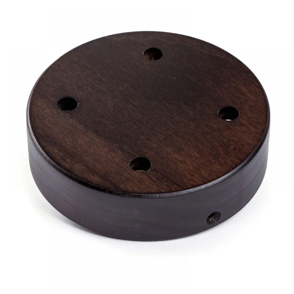 Ροζέτα Φωτιστικού Ξύλινη με 4 Τρύπες για Υφασμάτινο Καλώδιο - Wenge Εφέ - Creative Cables