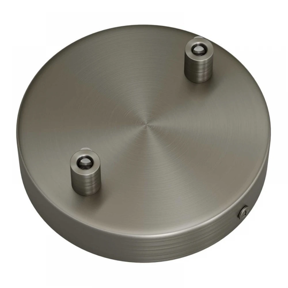 Ροζέτα Φωτιστικού Μεταλλική πλακέ με 2 τρύπες και στηρίγματα καλωδίου Νίκελ ΜΑΤ - Creatice Cables