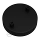 Ροζέτα Φωτιστικού Μεταλλική πλακέ με 2 τρύπες και στηρίγματα καλωδίου Μαύρο ΜΑΤ - Creatice Cables