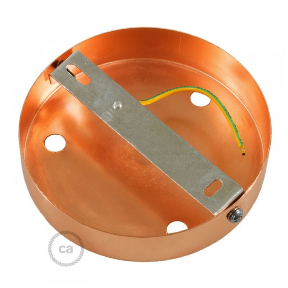 Ροζέτα Φωτιστικού Μεταλλική πλακέ με 3 τρύπες και στηρίγματα καλωδίου Χάλκινο Αντικέ - Creatice Cables