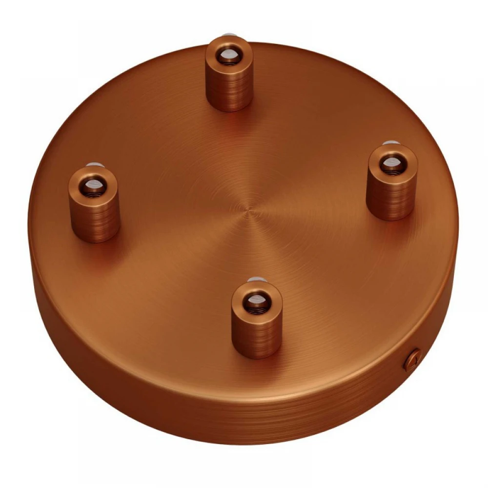 Ροζέτα Φωτιστικού Μεταλλική πλακέ με 4 τρύπες και στηρίγματα καλωδίου Χάλκινο Αντικέ - Creatice Cables