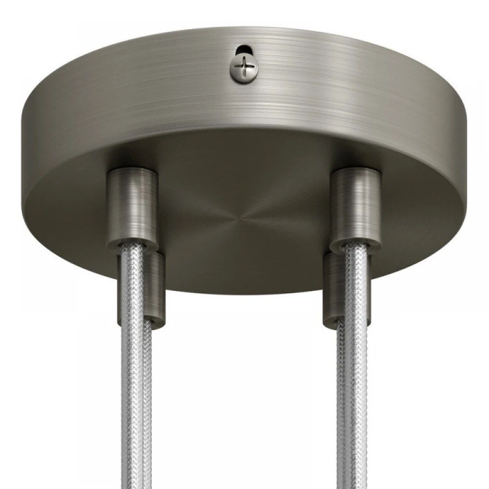 Ροζέτα Φωτιστικού Μεταλλική πλακέ με 4 τρύπες και στηρίγματα καλωδίου Νίκελ ΜΑΤ - Creatice Cables