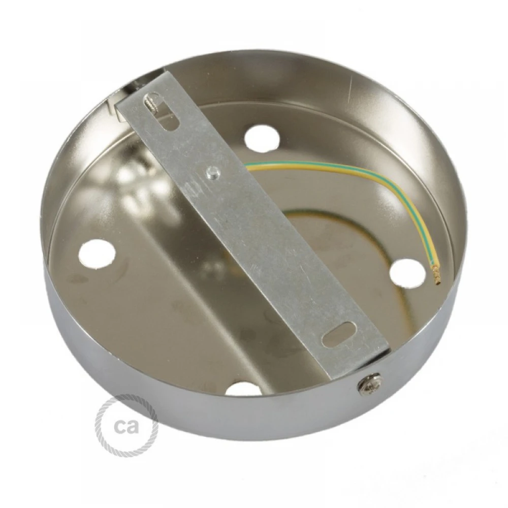 Ροζέτα Φωτιστικού Μεταλλική πλακέ με 4 τρύπες και στηρίγματα καλωδίου Νίκελ ΜΑΤ - Creatice Cables