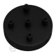 Ροζέτα Φωτιστικού Μεταλλική πλακέ με 5 τρύπες και στηρίγματα καλωδίου Μαύρο - Creatice Cables