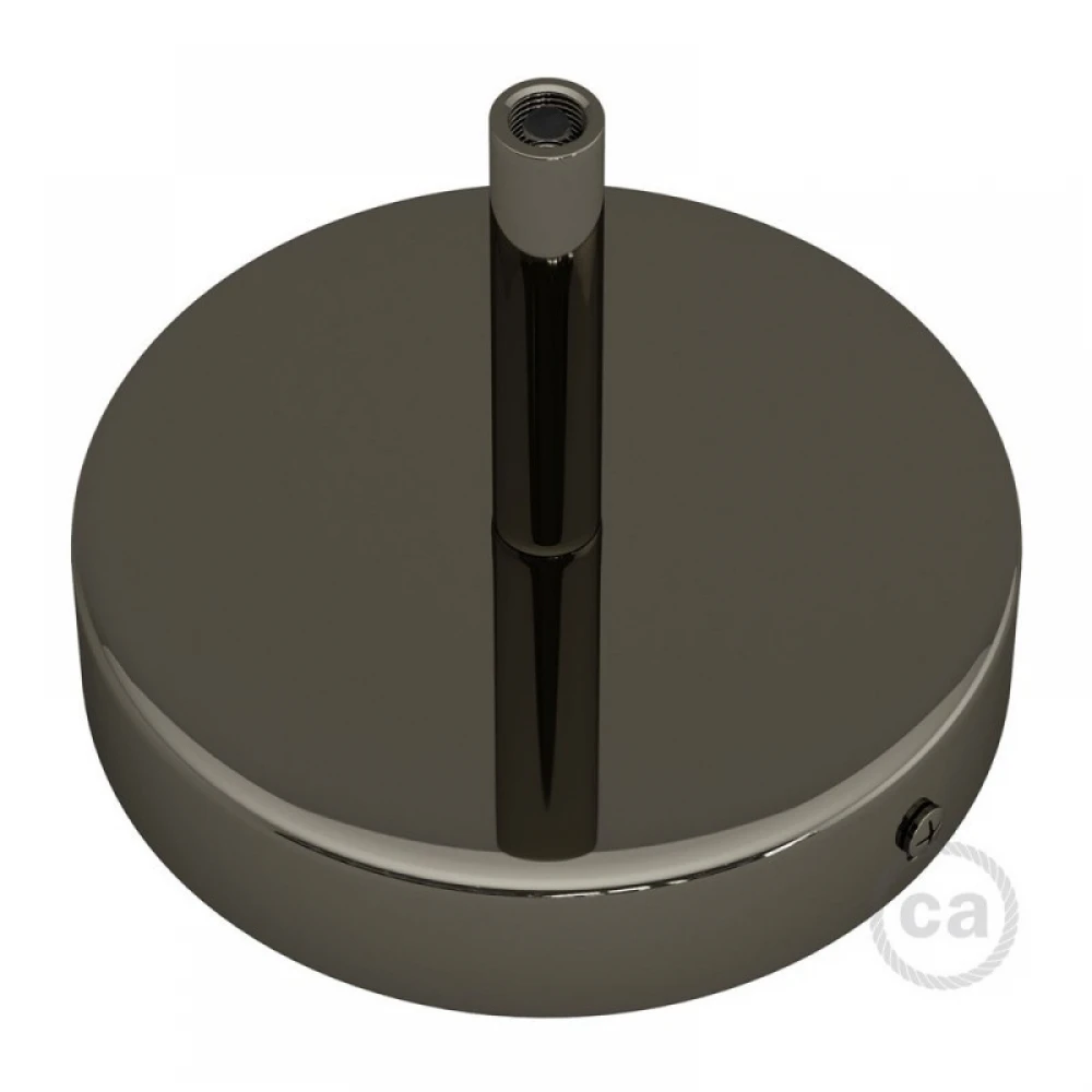 Ροζέτα Φωτιστικού Μεταλλική πλακέ με στήριγμα καλωδίου 7cm - Ανθρακί - Creative Cables