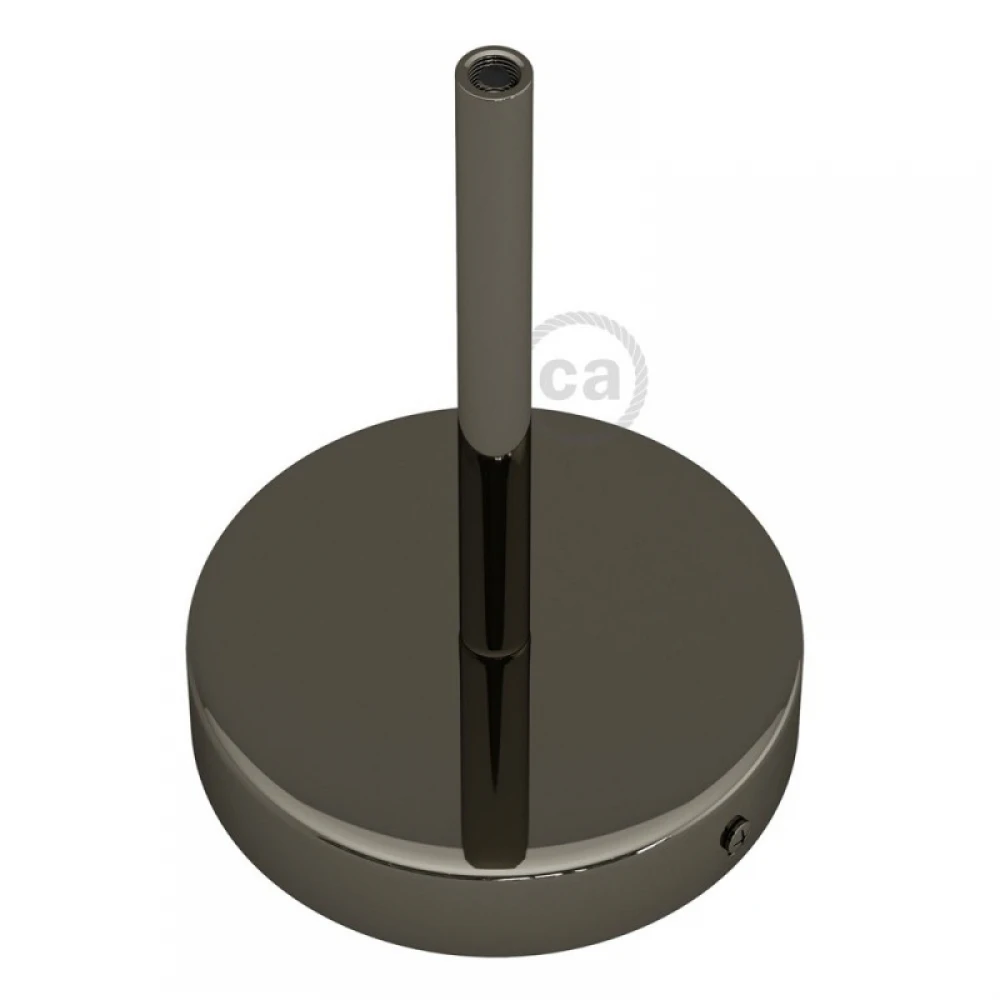 Ροζέτα Φωτιστικού Μεταλλική πλακέ με στήριγμα καλωδίου 15cm - Ανθρακί - Creative Cables