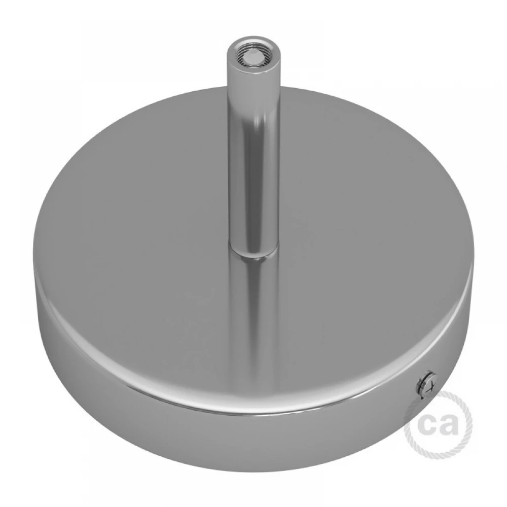 Ροζέτα Φωτιστικού Μεταλλική πλακέ με στήριγμα καλωδίου 7cm - Χρώμιο - Creative Cables