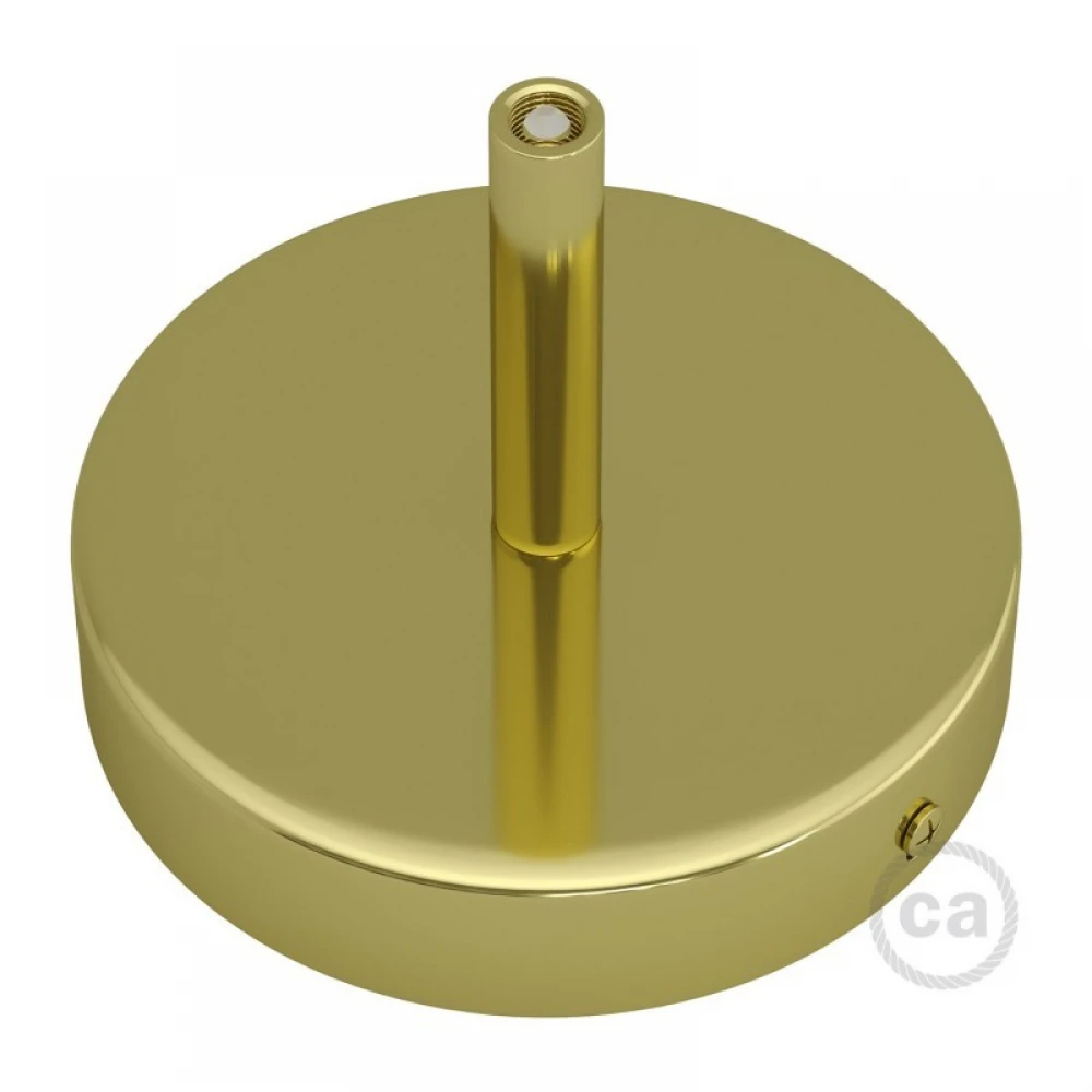 Ροζέτα Φωτιστικού Μεταλλική πλακέ με στήριγμα καλωδίου 7cm - Χρυσό - Creative Cables