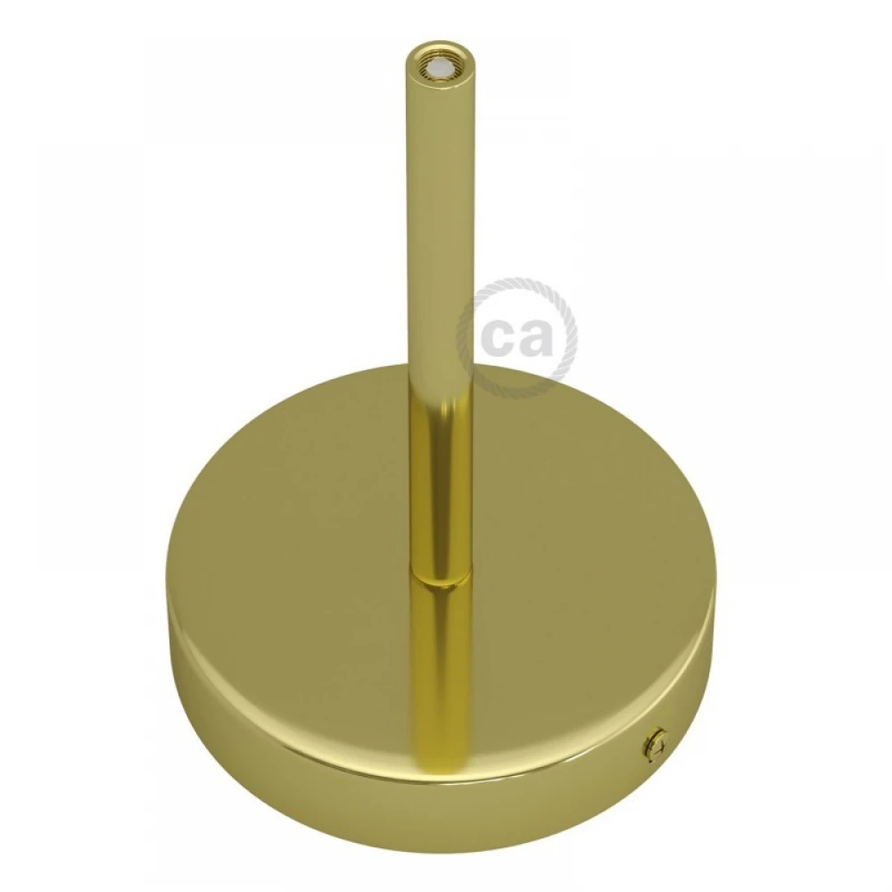 Ροζέτα Φωτιστικού Μεταλλική πλακέ με στήριγμα καλωδίου 15cm - Χρυσό - Creative Cables