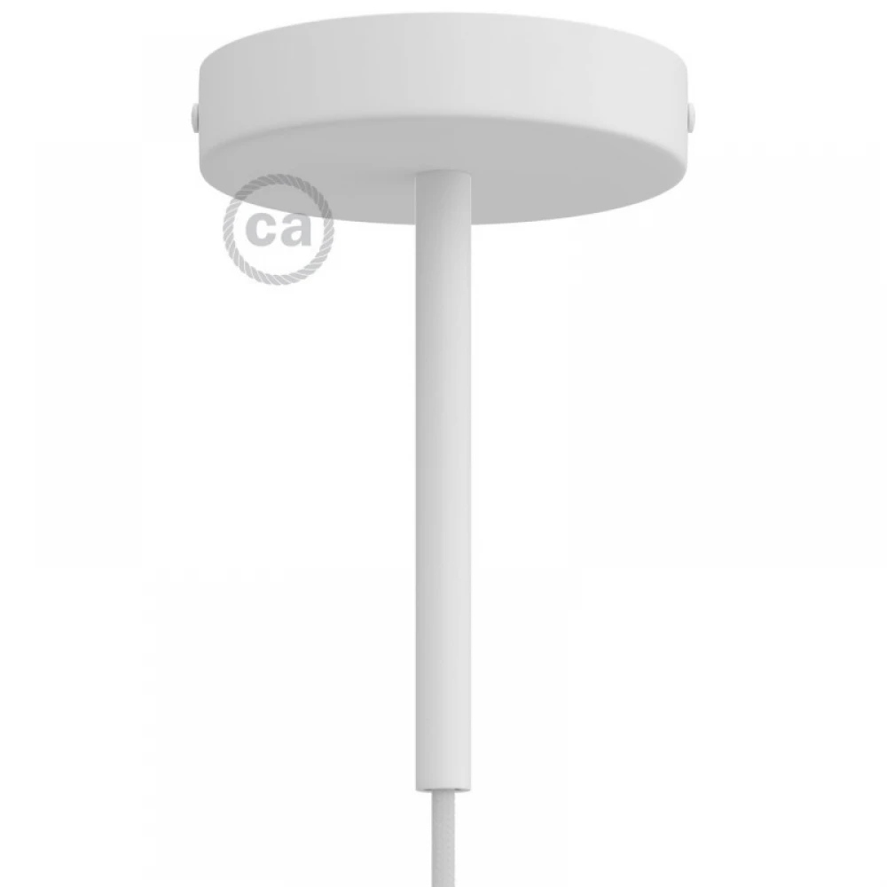 Ροζέτα Φωτιστικού Μεταλλική πλακέ με στήριγμα καλωδίου 15cm - Λευκό ΜΑΤ - Creative Cables