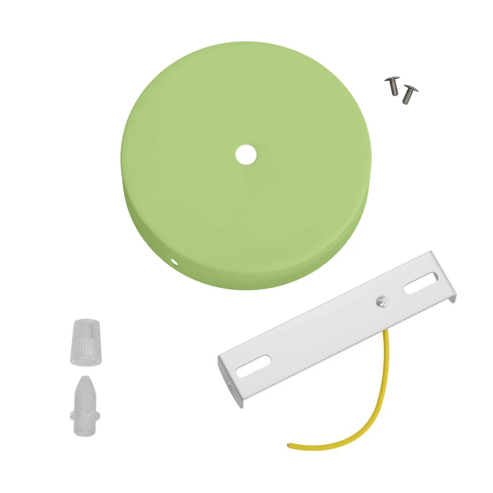 Ροζέτα Φωτιστικού Μεταλλική πλακέ με στήριγμα καλωδίου - Απαλό Πράσινο - Creative Cables