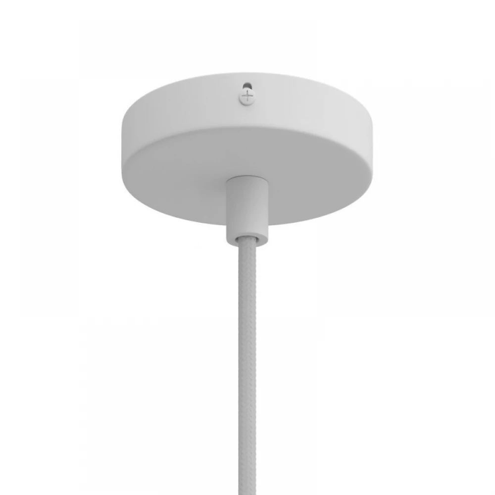 Ροζέτα Φωτιστικού Μεταλλική Mini 8,3cm με 1 τρύπα και στήριγμα καλωδίου Πλακέ, Λευκή Ματ Creative Cables