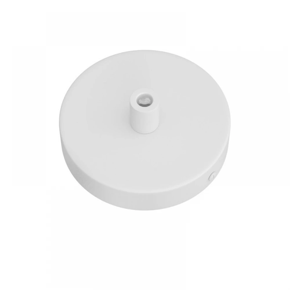 Ροζέτα Φωτιστικού Μεταλλική Mini 8,3cm με 1 τρύπα και στήριγμα καλωδίου Πλακέ, Λευκή Ματ Creative Cables