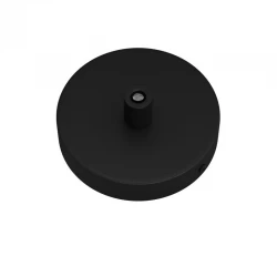 Ροζέτα Φωτιστικού Μεταλλική Mini 8,3cm με 1 τρύπα και στήριγμα καλωδίου Πλακέ, Μαύρη Creative Cables