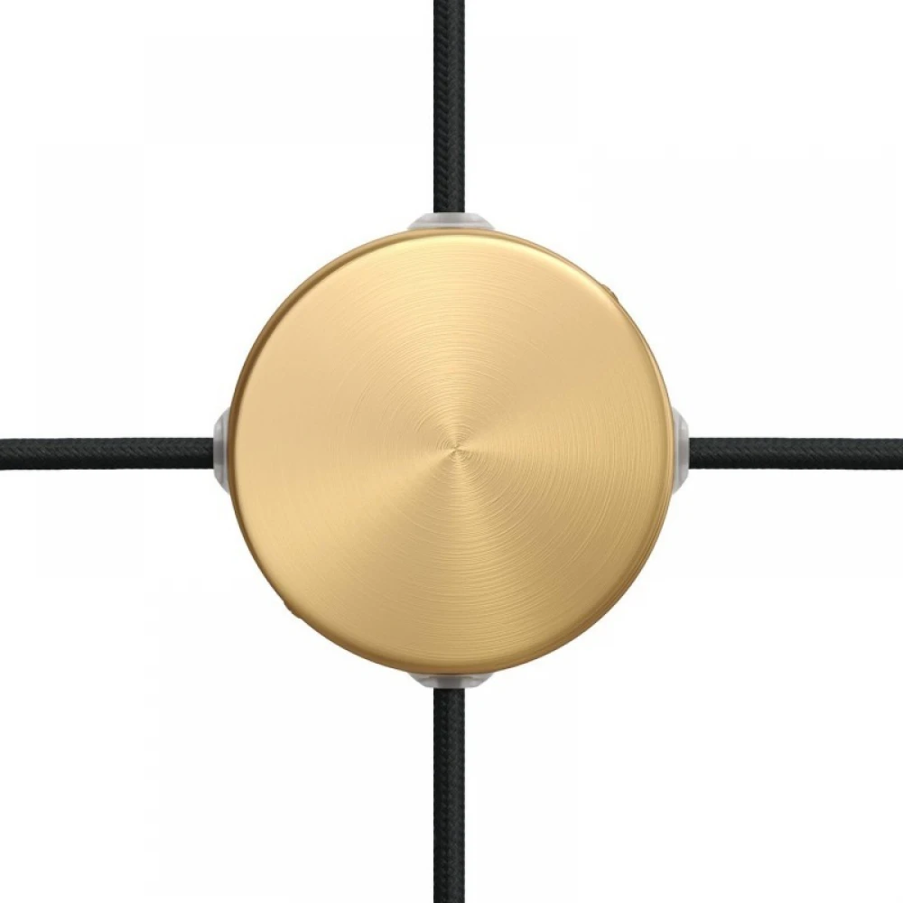 Mini Ροζέτα Μεταλλική Κουτί Διακλάδωσης πλακέ με 4 τρύπες στο πλάι - Μπρονζέ Creative Cables