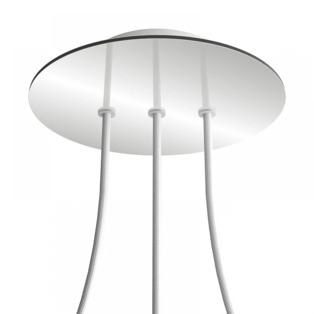 Ροζέτα Rose-One 200mm Στρογγυλή με 3 τρύπες στη σειρά και 4 πλαϊνές τρύπες - Καθρέπτης - Creative Cables