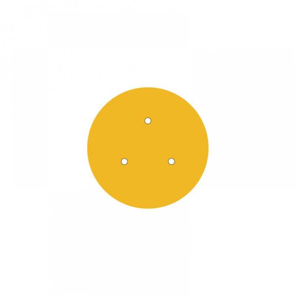 Ροζέτα Rose-One 200mm Στρογγυλή με 3 τρύπες στη σειρά και 4 πλαϊνές τρύπες - Μουσταρδί - Creative Cables