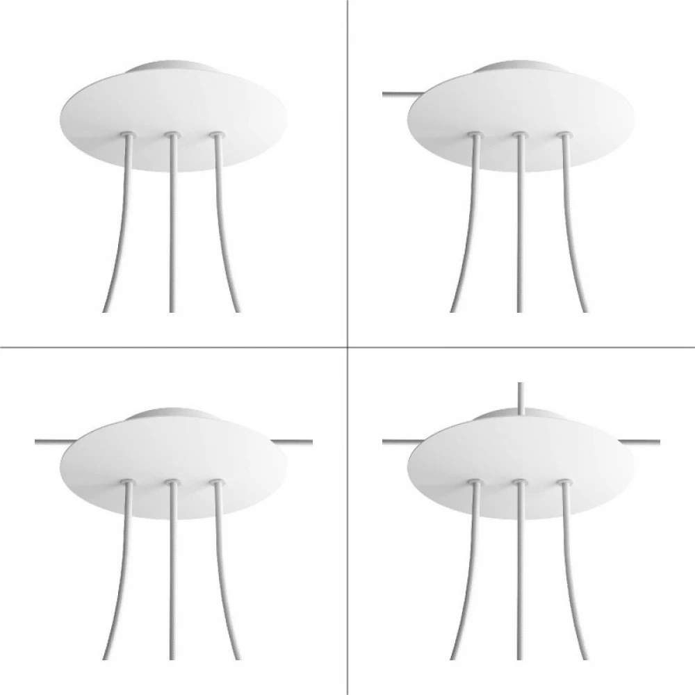 Ροζέτα Rose-One 200mm Στρογγυλή με 3 τρύπες στη σειρά και 4 πλαϊνές τρύπες - Μουσταρδί - Creative Cables