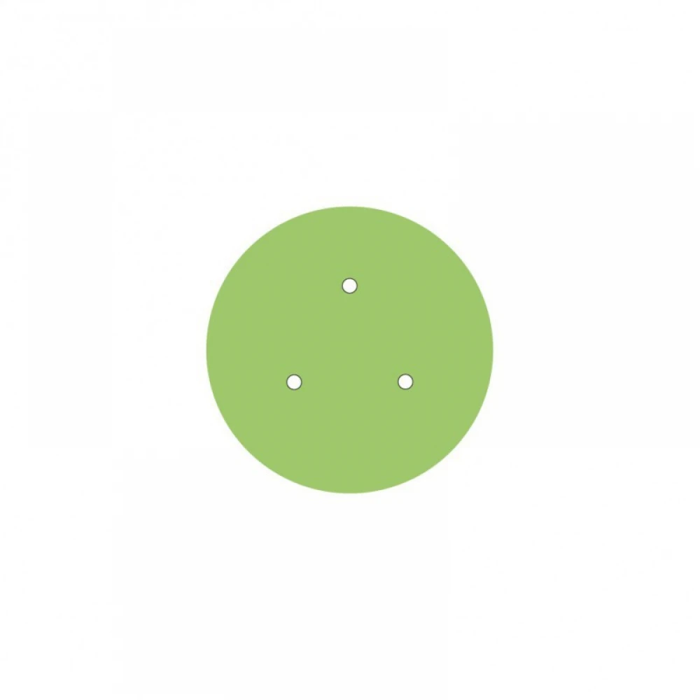 Ροζέτα Rose-One 200mm Στρογγυλή με 3 τρύπες στη σειρά και 4 πλαϊνές τρύπες - Απαλό Πράσινο - Creative Cables