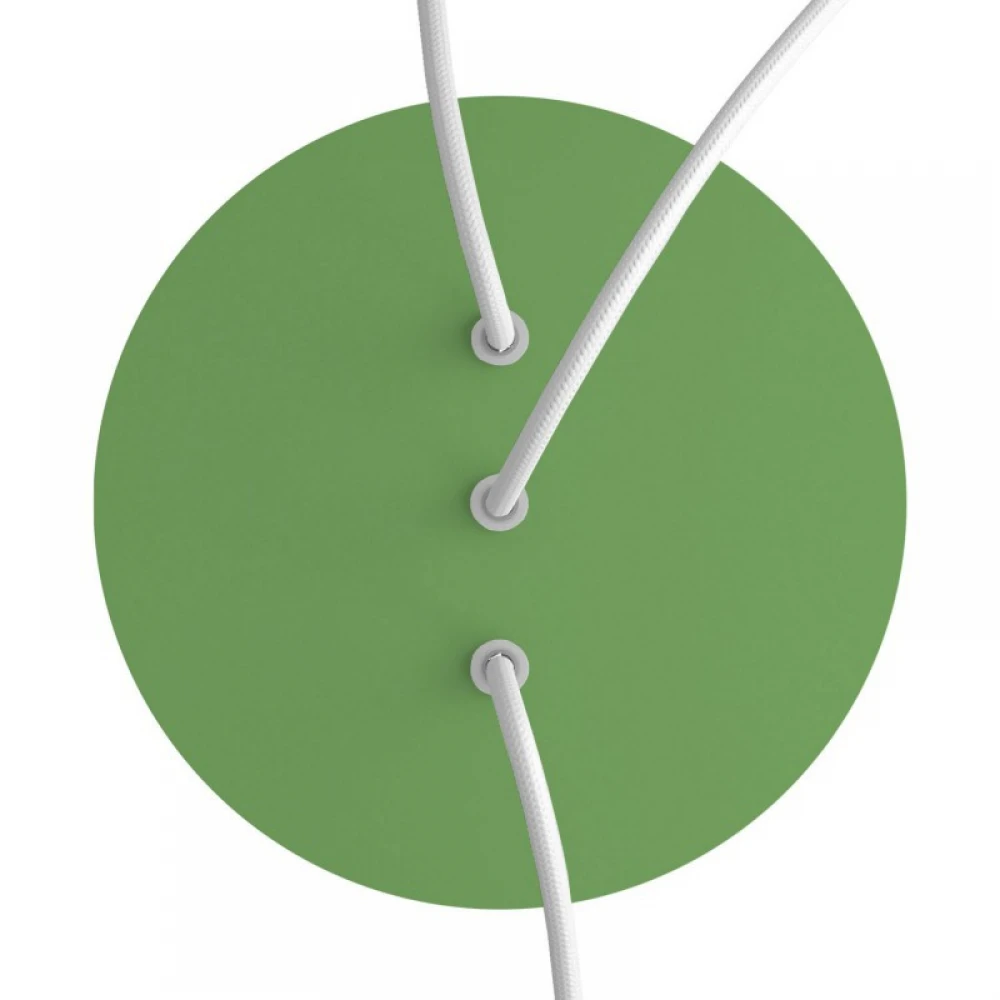 Ροζέτα Rose-One 200mm Στρογγυλή με 3 τρύπες στη σειρά και 4 πλαϊνές τρύπες - Απαλό Πράσινο - Creative Cables