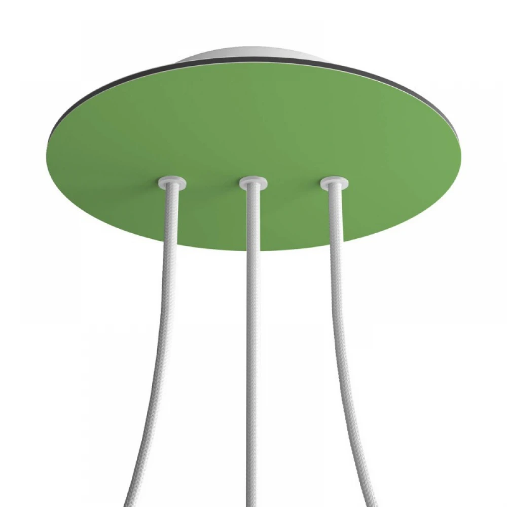 Ροζέτα Rose-One 200mm Στρογγυλή με 3 τρύπες στη σειρά και 4 πλαϊνές τρύπες - Απαλό Πράσινο - Creative Cables