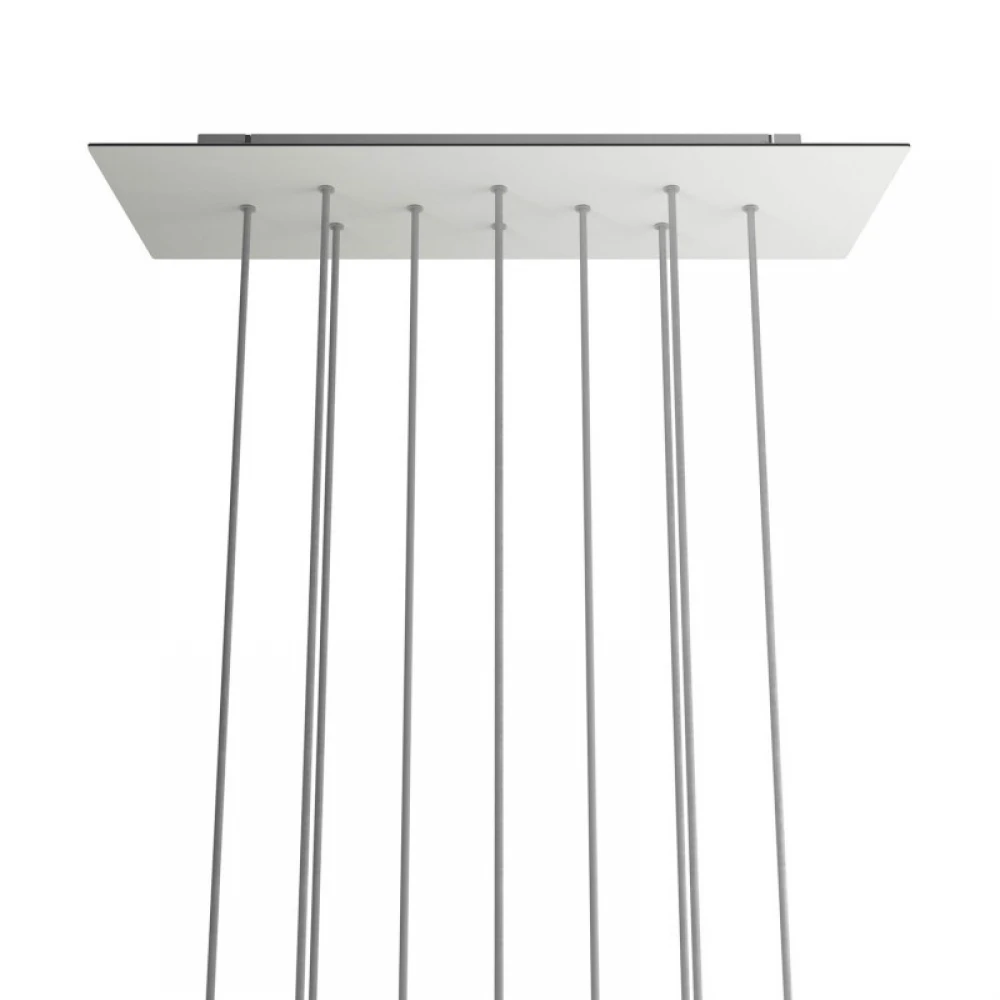 Ορθογώνια Μπάρα Ροζέτα XXL Rose-One με 10 τρύπες, 675 x 225 mm - Λευκό ΜΑΤ Dibond - Creative Cables