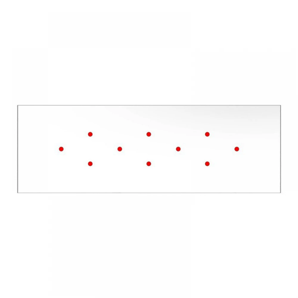 Ορθογώνια Μπάρα Ροζέτα XXL Rose-One με 10 τρύπες, 675 x 225 mm - Λευκό ΜΑΤ Dibond - Creative Cables
